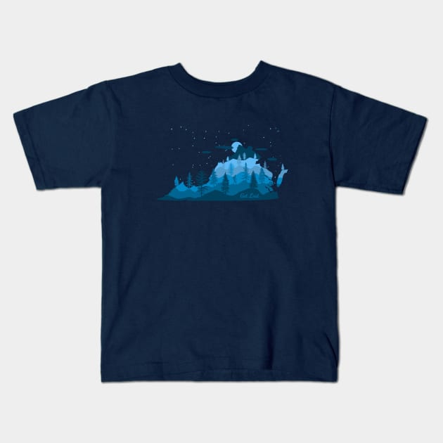 Get Lost Blue Ridge Mountains Virginia Hiking Kids T-Shirt by TeeCreations